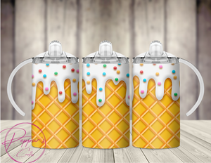 Ice cream drip 12oz sippy tumbler,kids tumbler.