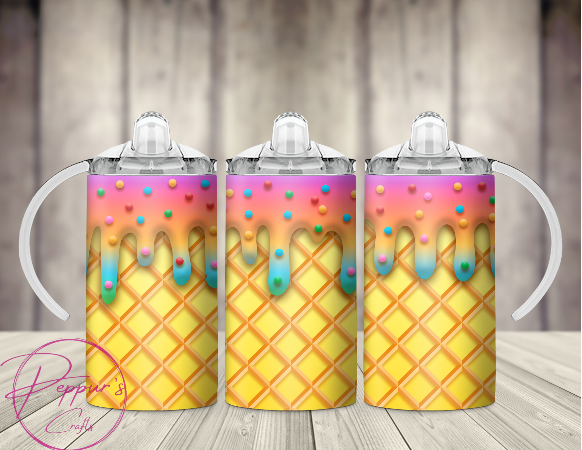 Ice cream drip 12oz sippy tumbler,kids tumbler.