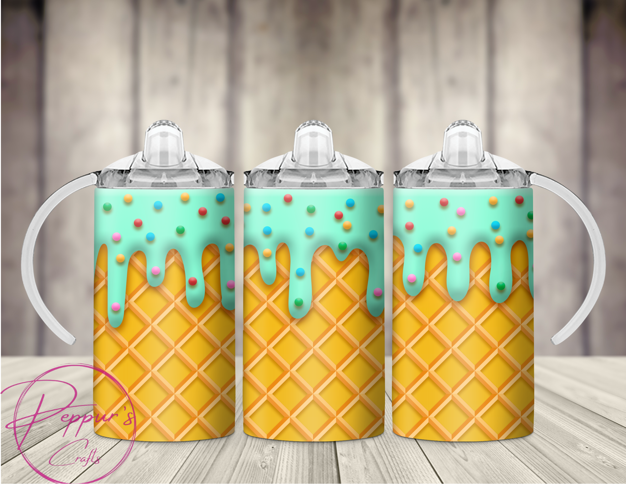 Ice cream drip 12oz sippy tumbler,kids tumbler.