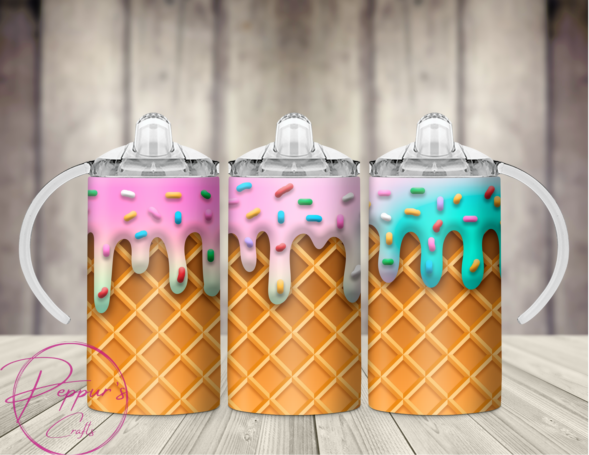 Ice cream drip 12oz sippy tumbler,kids tumbler.