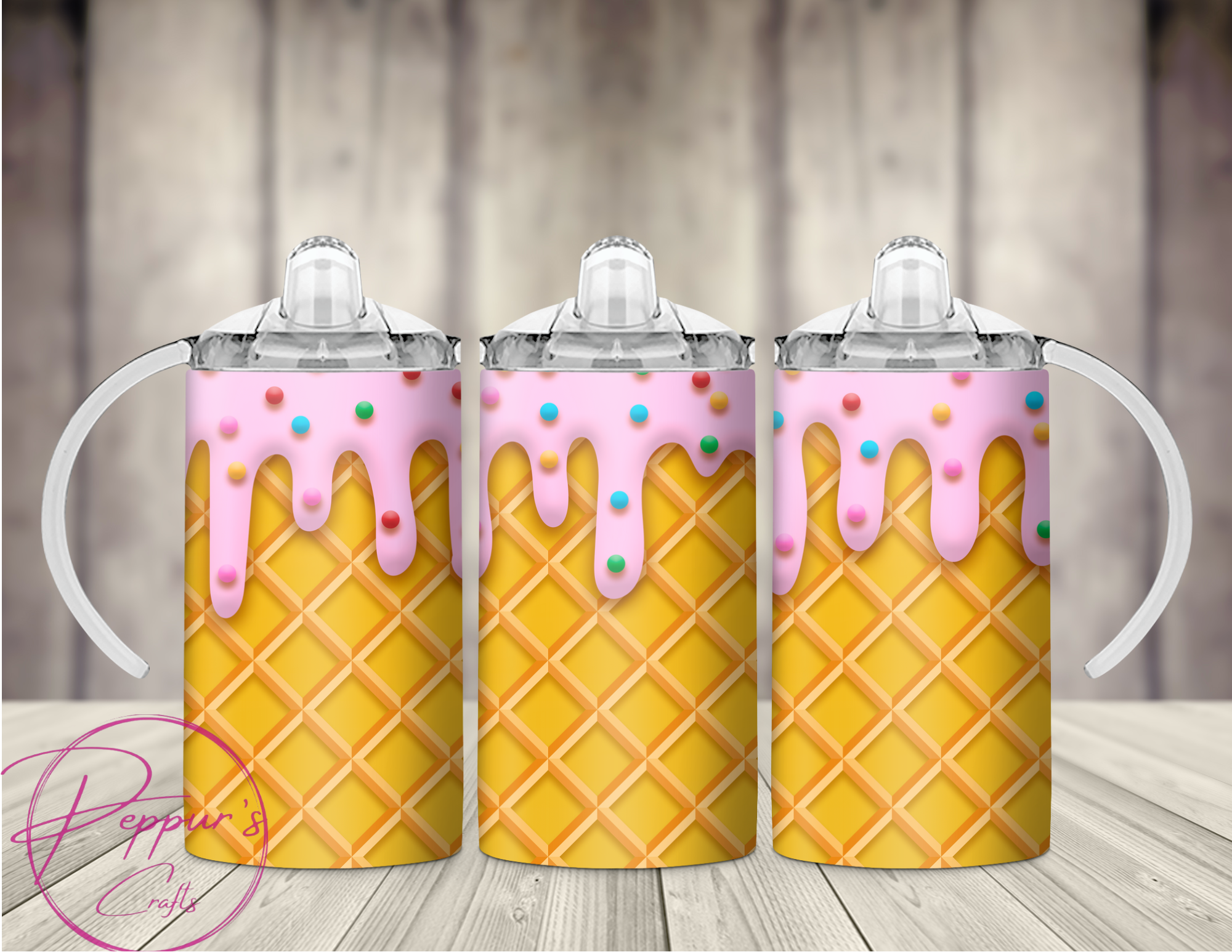 Ice cream drip 12oz sippy tumbler,kids tumbler.