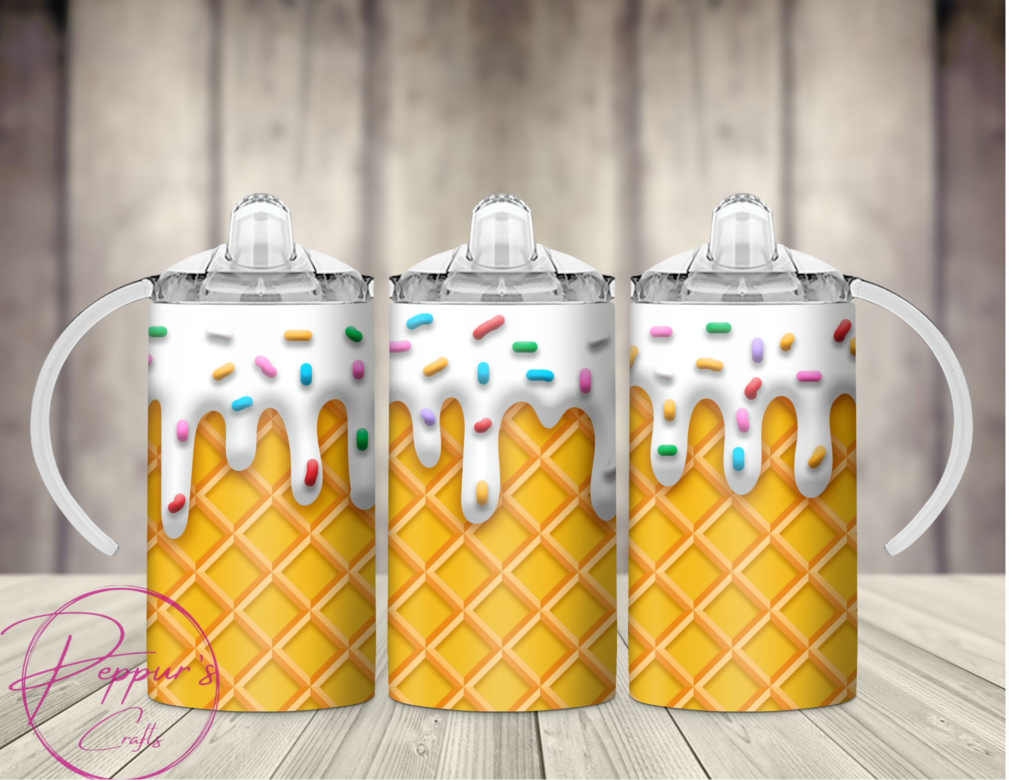 Ice cream drip 12oz sippy tumbler,kids tumbler.