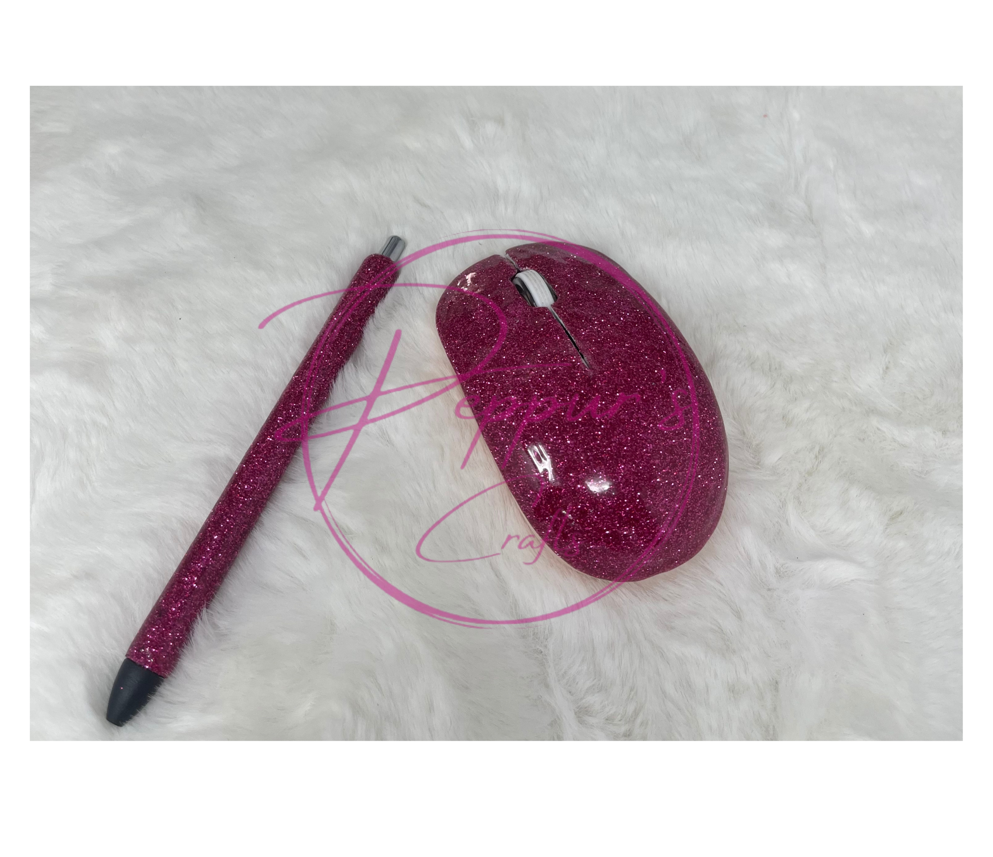 Glitter mouse/pen set