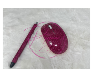 Glitter mouse/pen set