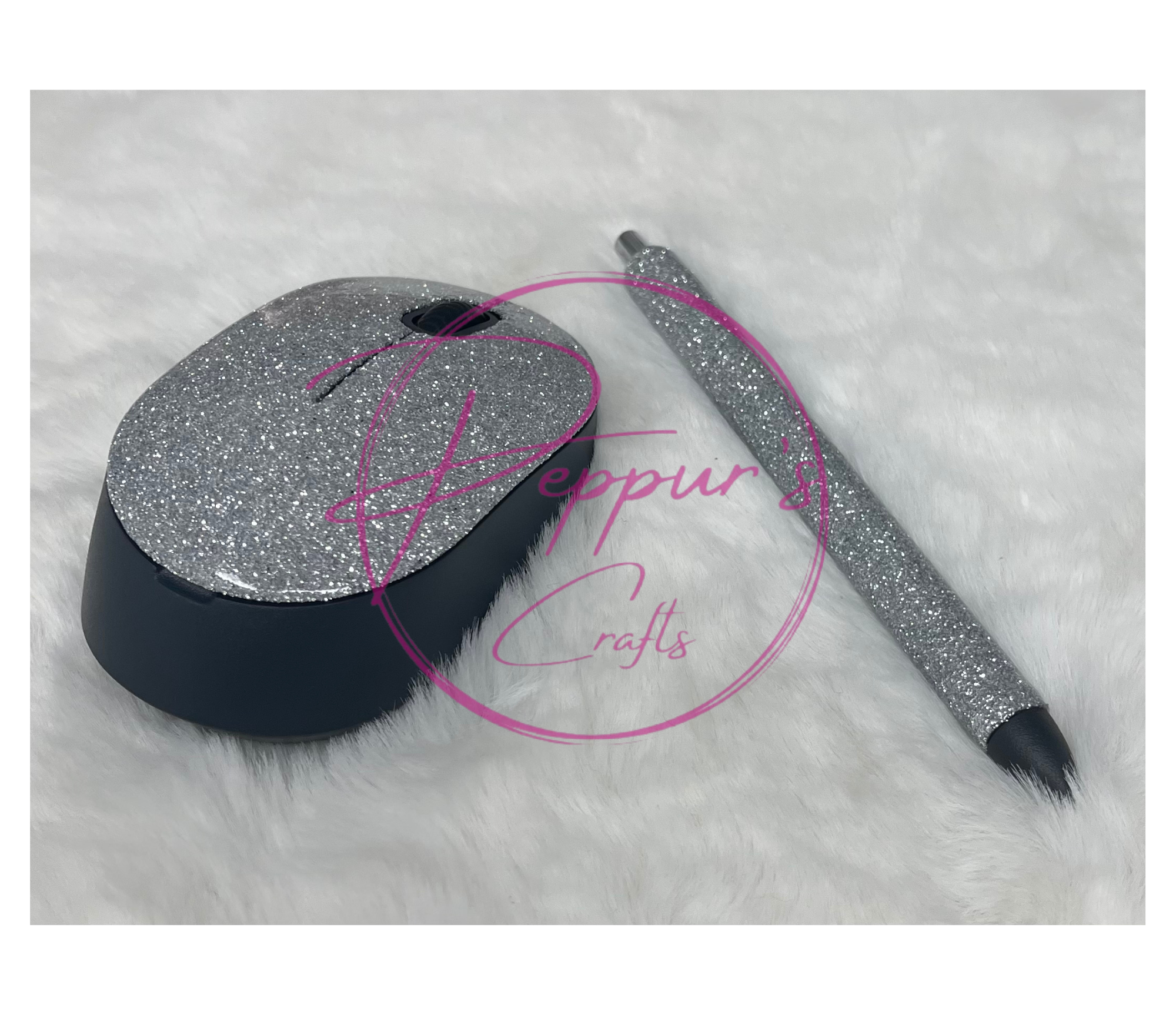 Glitter mouse/pen set