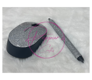 Glitter mouse/pen set